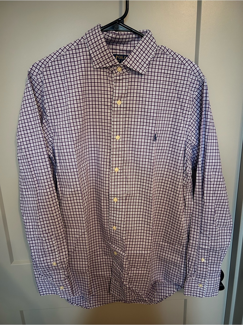 Polo by Ralph Lauren Purple and White Check Button-Down Shirt